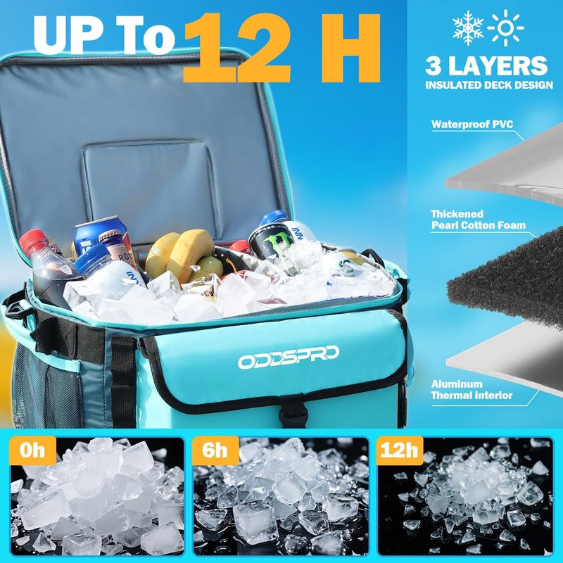 ODDSPRO 28L Paddle Board Cooler, Unique Top Opening Flap Waterproof Paddleboard Cooler, Durable PVC Material Fits 42 Cans with Bottle Opener, Paddle Board Accessories for SUP, Kayaking, Camping, Fishing - Image 4